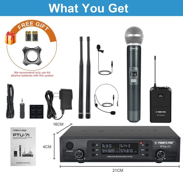 Phenyx Pro Ptu B Dual Wireless Microphone System Starsound Audio Inc